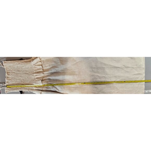 Reformation Womens XS Miles Linen Satin Belted‎ Dress in Oatmeal NWOT - Picture 11 of 16